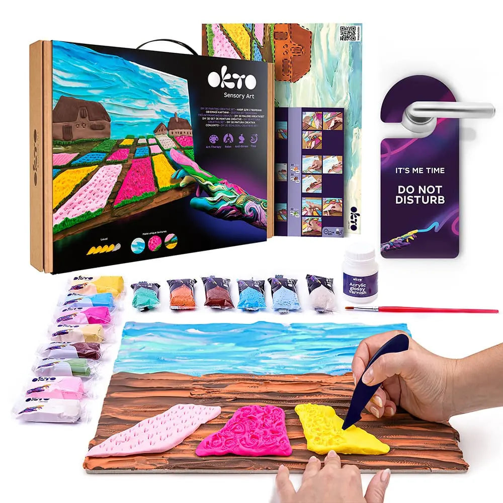 3D-BILDER Berühmte Meisterwerke DIY 3D-Malset „Blumenbeete in Holland“ 30 x 30 cm 