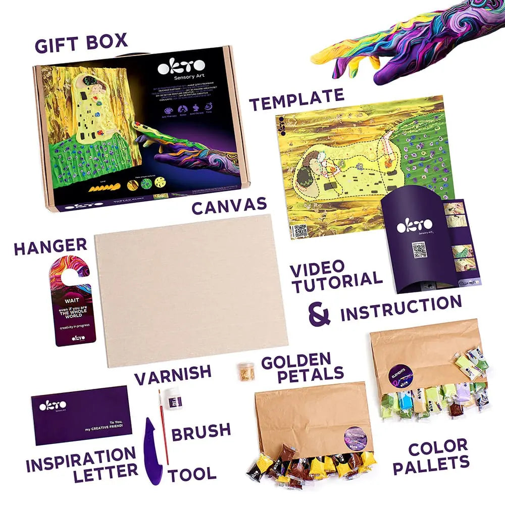 3D-BILDER Berühmte Meisterwerke DIY 3D-Malset „KISS“ 11,8" x 15,7" Zoll 