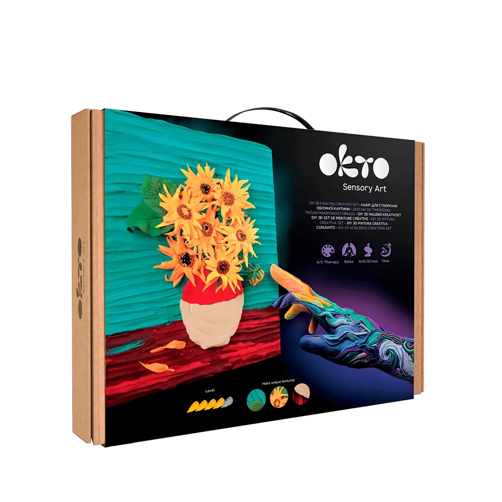 3D-BILDER Berühmte Meisterwerke DIY 3D-Malset „Sonnenblumen“ 11,8" x 15,7" Zoll 