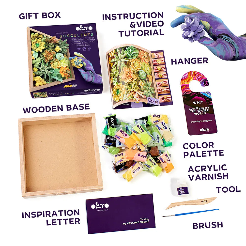 Set Wood&amp;Craft DIY Sukkulenten ENERGY 8,3" x 8,3" Zoll 