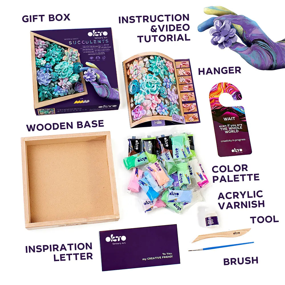 Set Wood&amp;Craft DIY Sukkulenten ZÄRTLICHKEIT 21 x 21 cm 