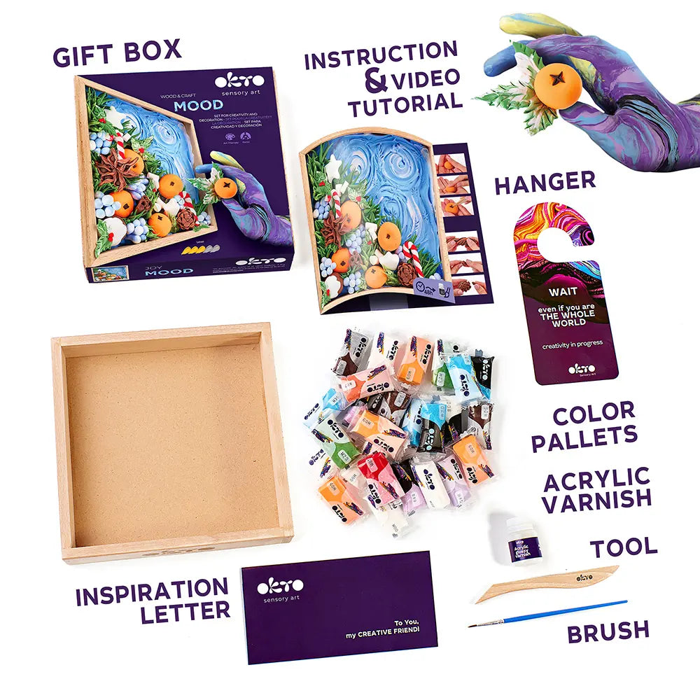 Set Wood&amp;Craft DIY Mood TM OKTO Joy 8,3" x 8,3" Zoll 