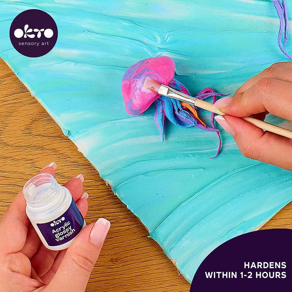 ART SUPPLIES Acryl-Glanzlack 20 ml + Pinsel 