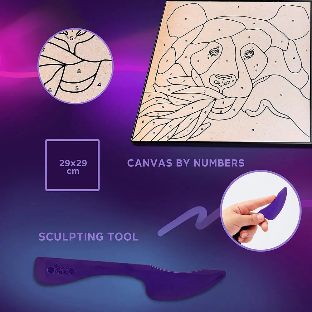 Malset mit Ton nach Zahlen ТМ ОКТО PANDA 11,8" x 11,8" Zoll 