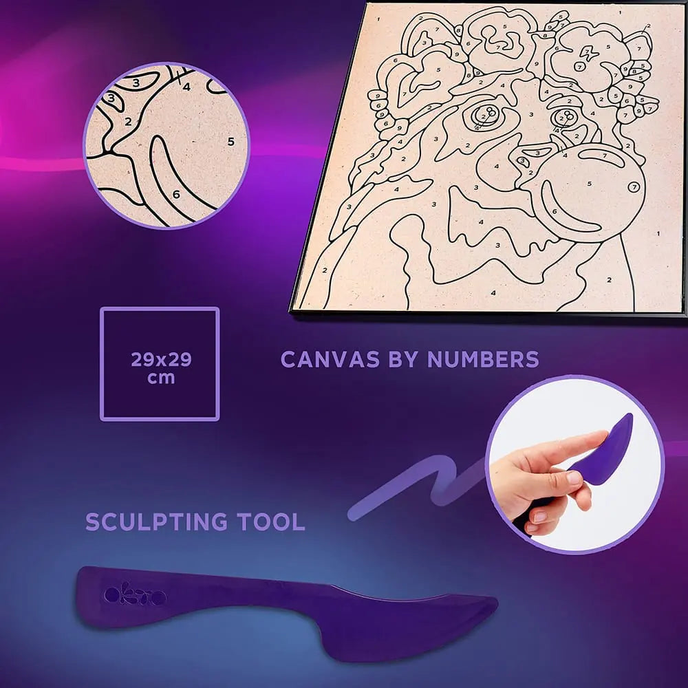 Malset mit Ton nach Zahlen ТМ ОКТО RACCOON 11,8" x 11,8" Zoll 