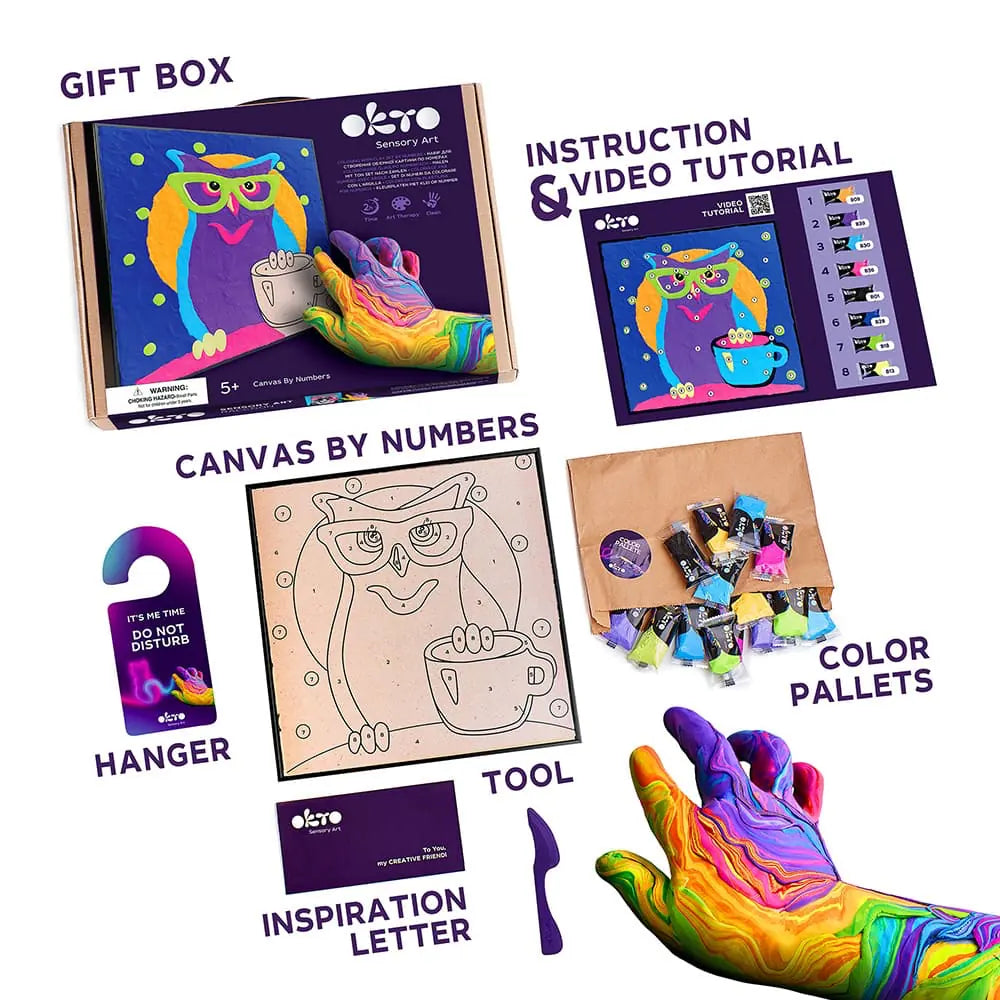 Malset mit Ton nach Zahlen ТМ ОКТО OWL 11,8" x 11,8" Zoll 