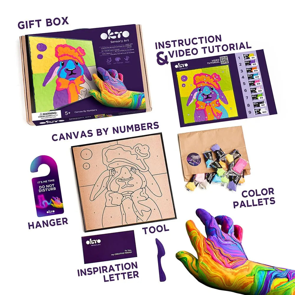 Malset mit Ton nach Zahlen ТМ ОКТО BUNNY 11,8" x 11,8" Zoll 