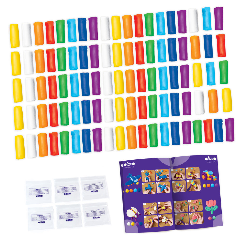 Schulbedarf Farbknete für Kinder. Klassenpackung. 96 Packungen &amp; 8 Farben 