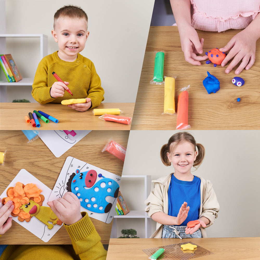 Schulbedarf Farbknete für Kinder. Klassenpackung. 96 Packungen &amp; 8 Farben 