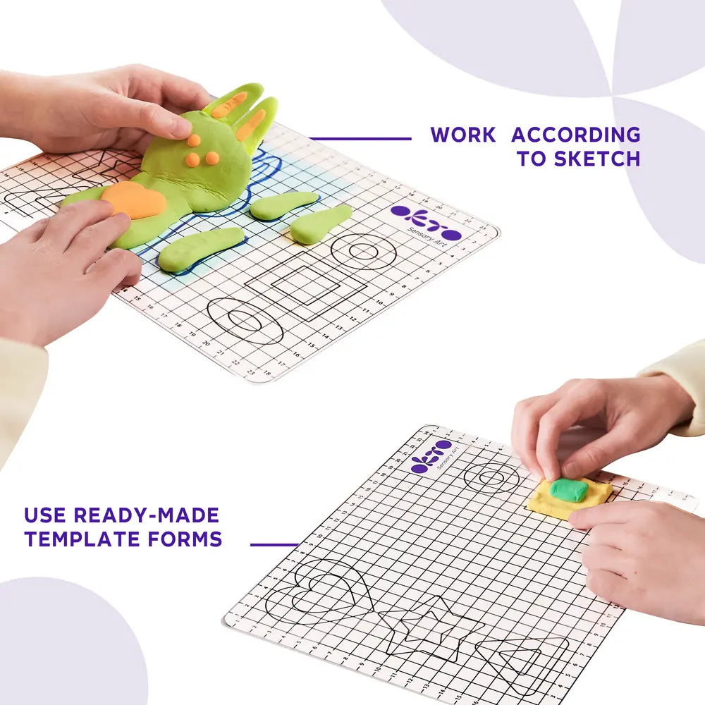 Schulbedarfs-Set mit Matten- und Tonwerkzeugen (Matte, 2 Kunststoffwerkzeuge) 