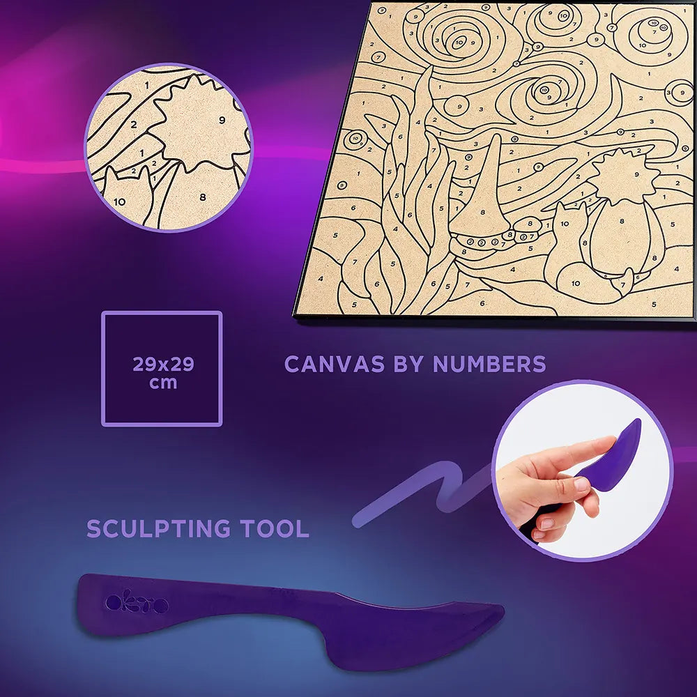 Malset mit Ton nach Zahlen ТМ ОКТО Der kleine Prinz Nacht 11,4" x 11,4" Zoll 