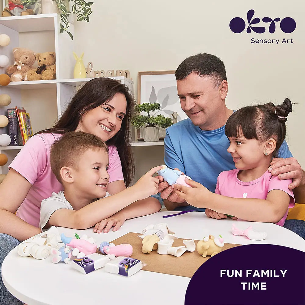 Set mit Air Clay KIDS LINE 24 Weiß &amp; Pastell 