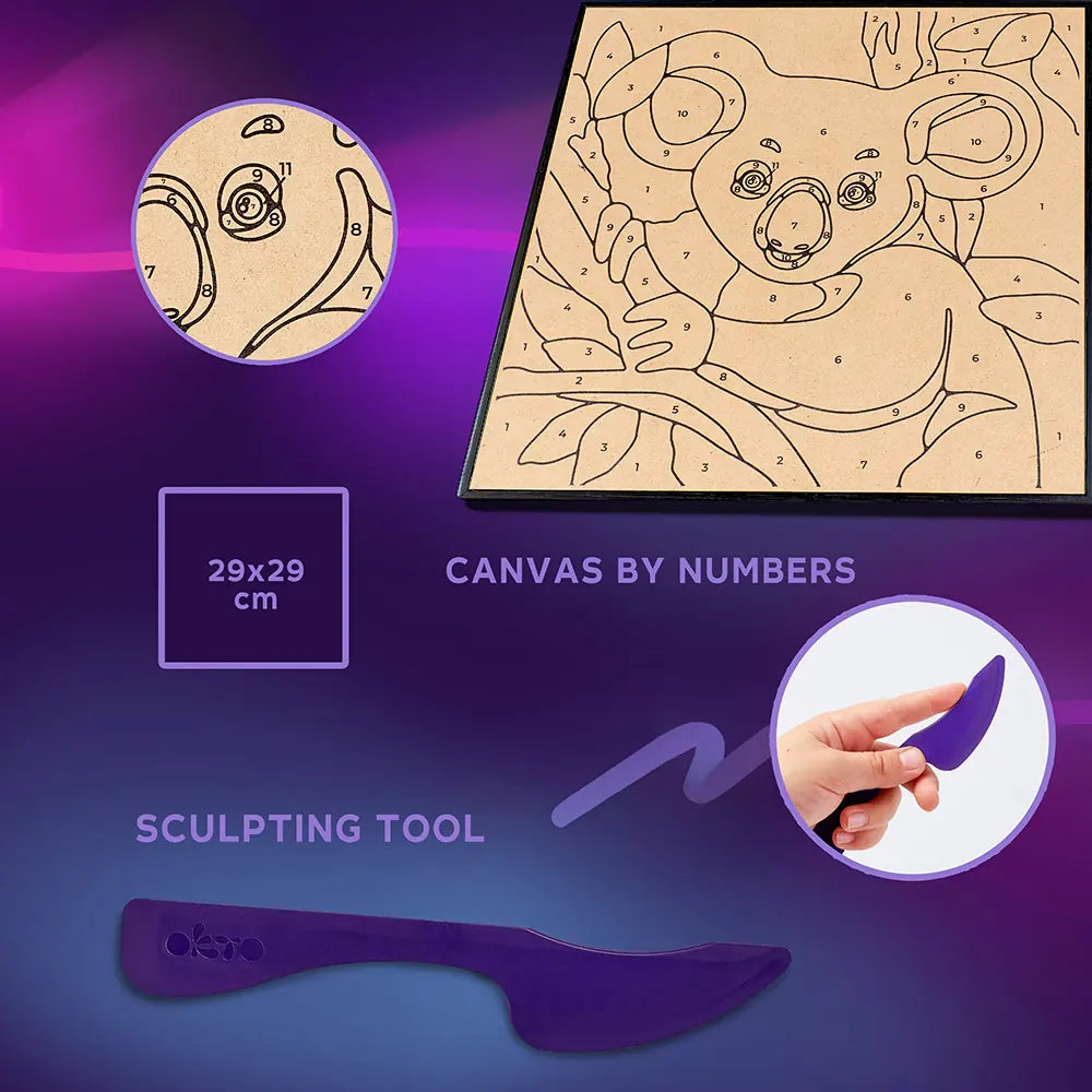 Malset mit Ton nach Zahlen ТМ ОКТО Koala 11,4" x 11,4" Zoll 