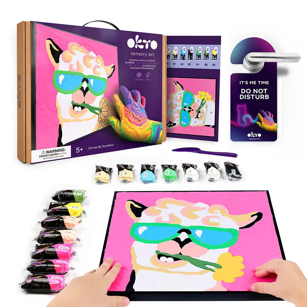 Malset mit Ton nach Zahlen ТМ ОКТО Lama 11,4" x 11,4" Zoll 