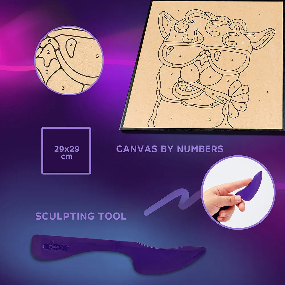 Malset mit Ton nach Zahlen ТМ ОКТО Lama 11,4" x 11,4" Zoll 