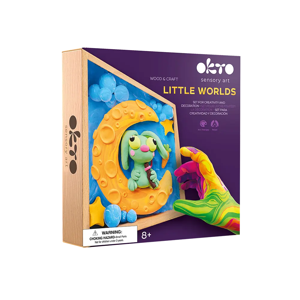 Wood&amp;Craft DIY-Set "Little Worlds" TM OKTO Bunny Moon 21 x 21 cm 