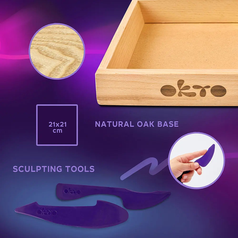 Wood&amp;Craft DIY-Set "Little Worlds" TM OKTO Fledermaus 21 x 21 cm 