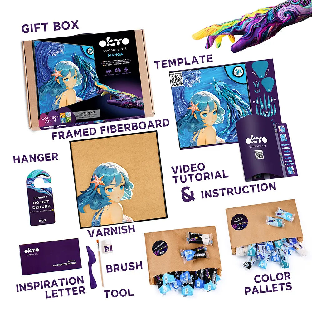 DIY 3D Malset "MANGA" Wasser 30 x 40 cm 