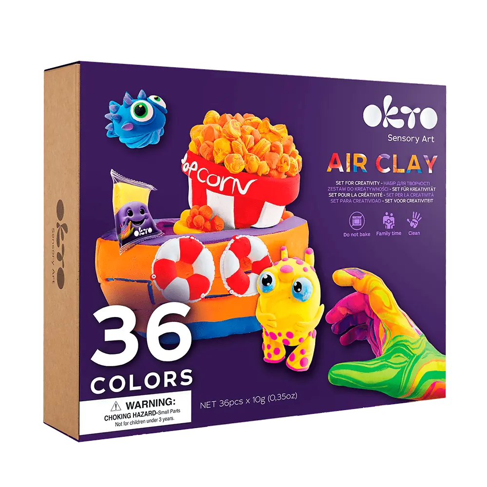 Set mit Air Clay KIDS LINE 36 Farben 