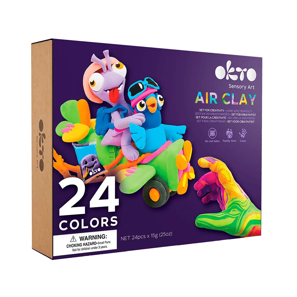 Set mit Air Clay KIDS LINE 24 Farben 