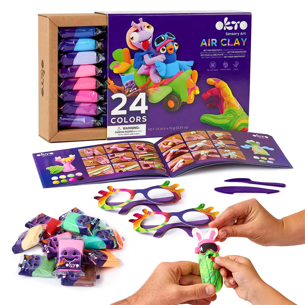 Set mit Air Clay KIDS LINE 24 Farben 