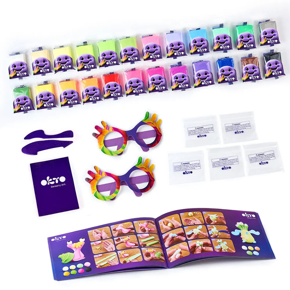 Set mit Air Clay KIDS LINE 24 Farben 