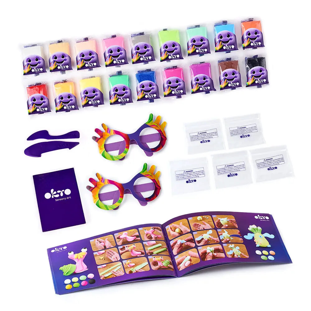 Set mit Air Clay KIDS LINE 18 Farben 