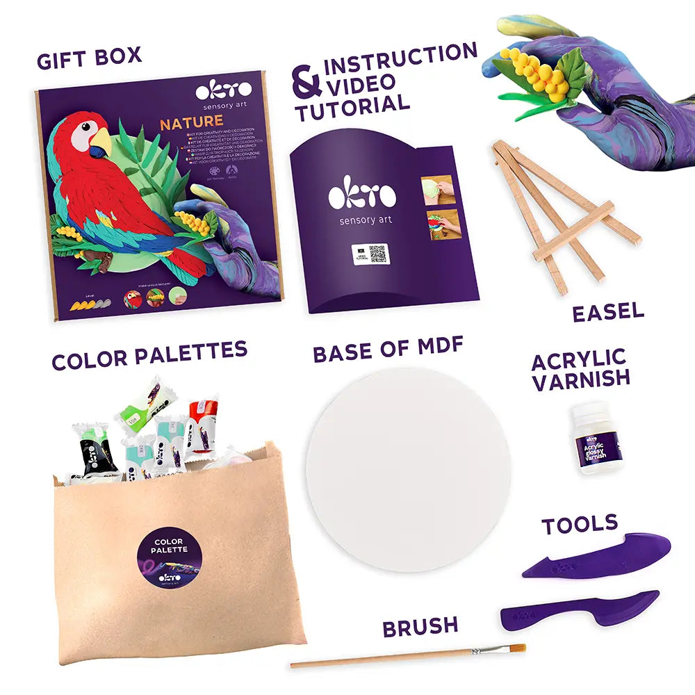 3D-Kreativset „Natur“ – Ara 21 x 21 cm