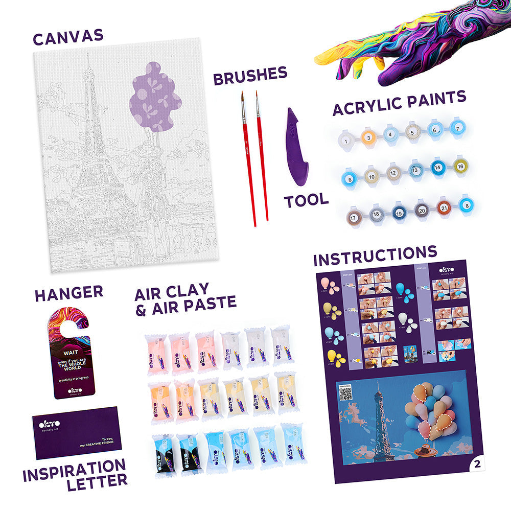 3D-Modellier- und Malset TM OKTO &amp; Ideyka „Grüße aus Paris“ 11,8" x 15,7" Zoll