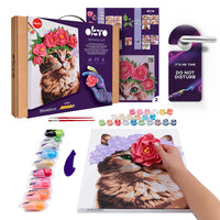 3D-Modellier- und Malset TM OKTO &amp; Ideyka „Eine Katze mit Blumenkrone“, 30 x 30 cm