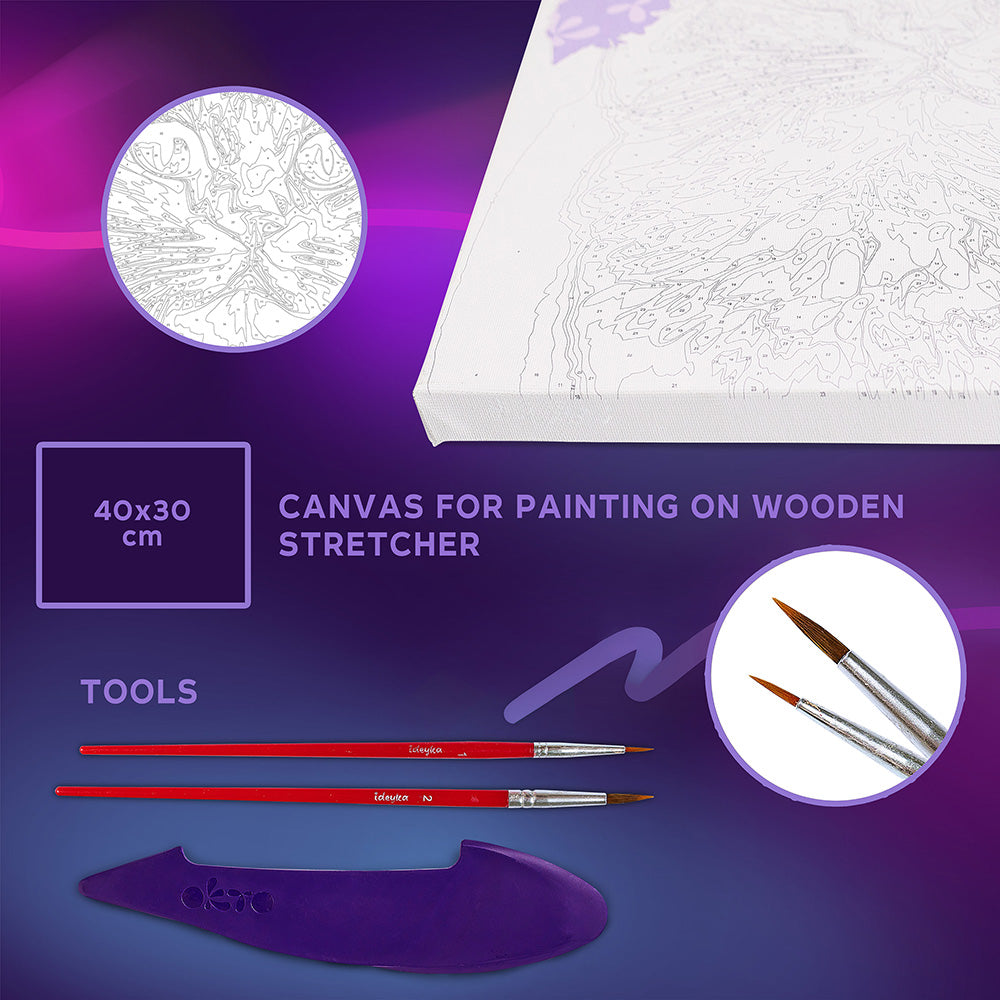 3D-Modellier- und Malset TM OKTO &amp; Ideyka „Eine Katze mit Blumenkrone“, 30 x 30 cm