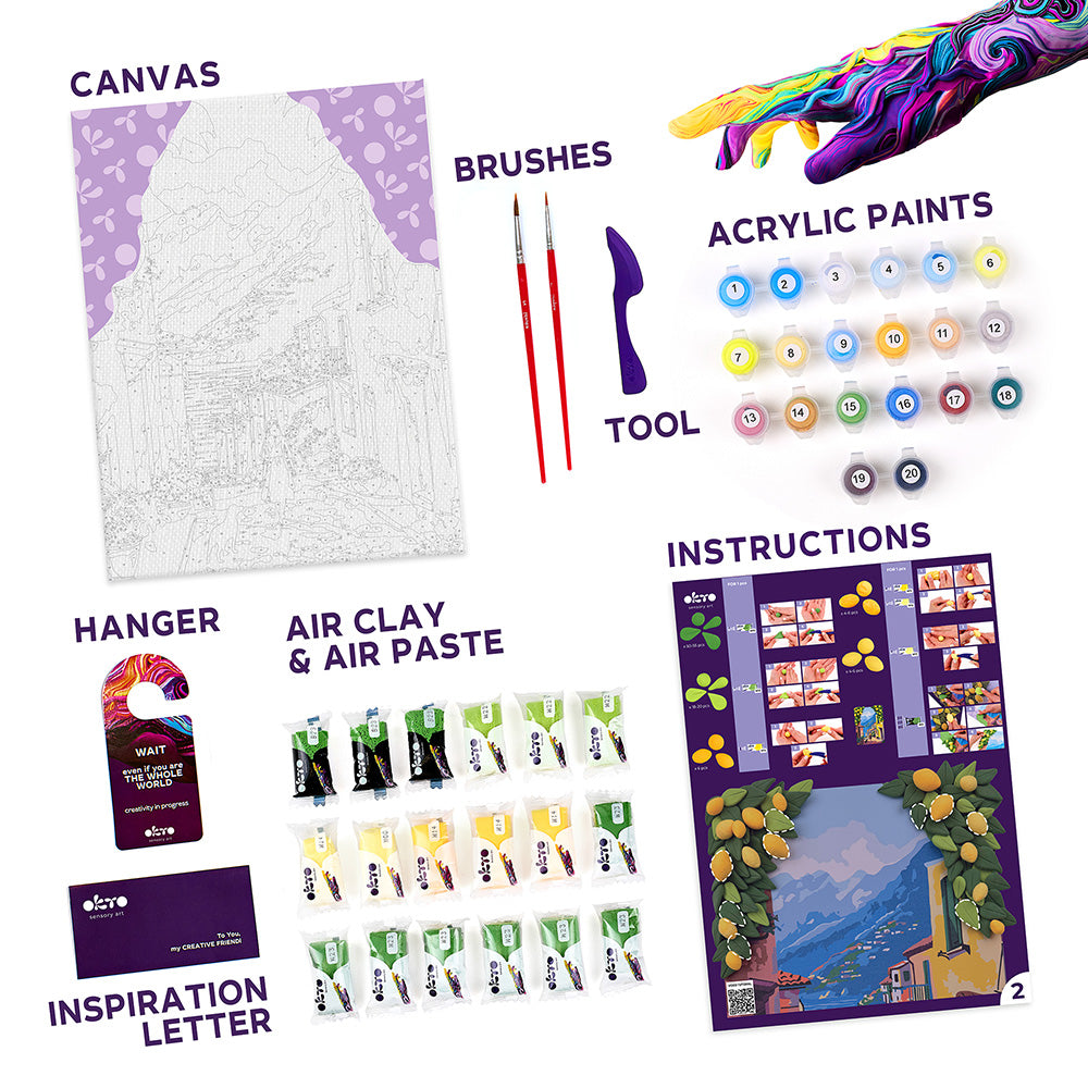 3D-Modellier- und Malset TM OKTO &amp; Ideyka „Lemon Weekend“ 11,8" x 15,7" Zoll