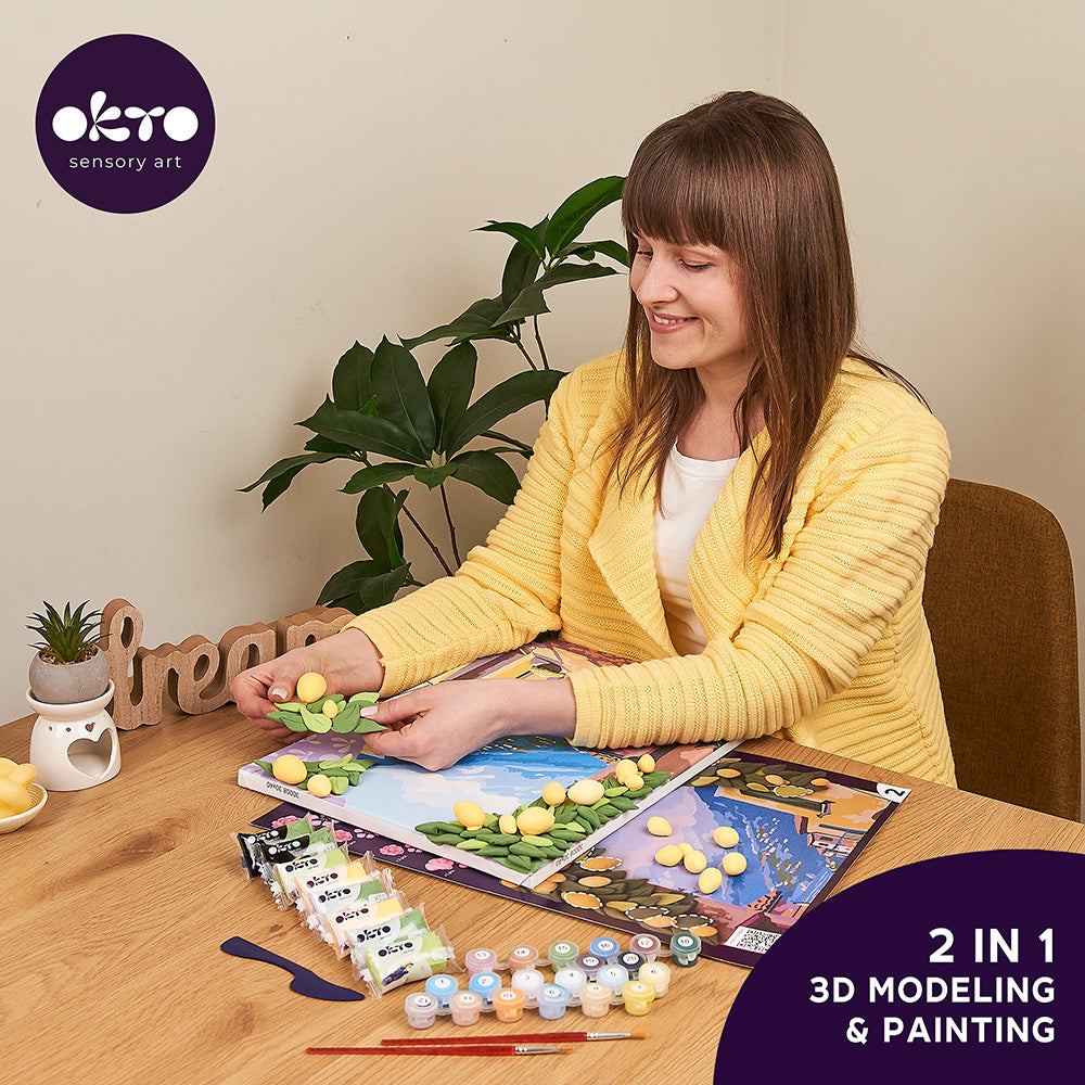 3D-Modellier- und Malset TM OKTO &amp; Ideyka „Lemon Weekend“ 11,8" x 15,7" Zoll