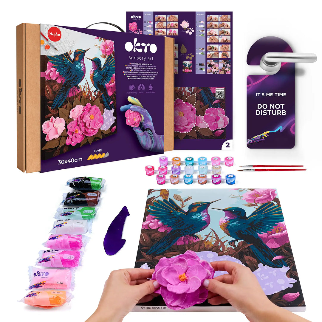 3D modeling+painting kit OKTO & Ideyka "Hummingbirds in love"