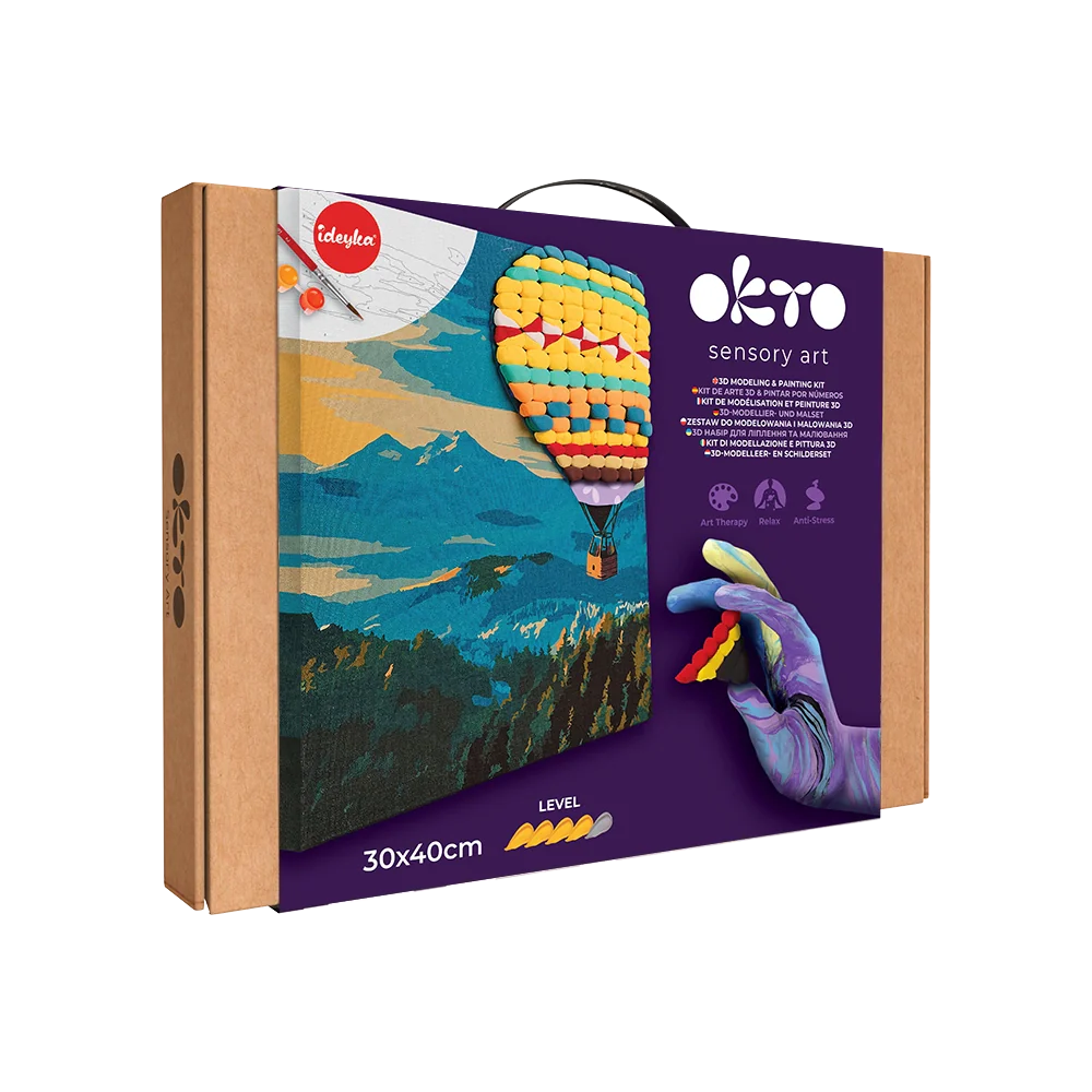 3D-Modellier- und Malset TM OKTO &amp; Ideyka „Heißluftballonfahrt“ 11,8" x 15,7" Zoll